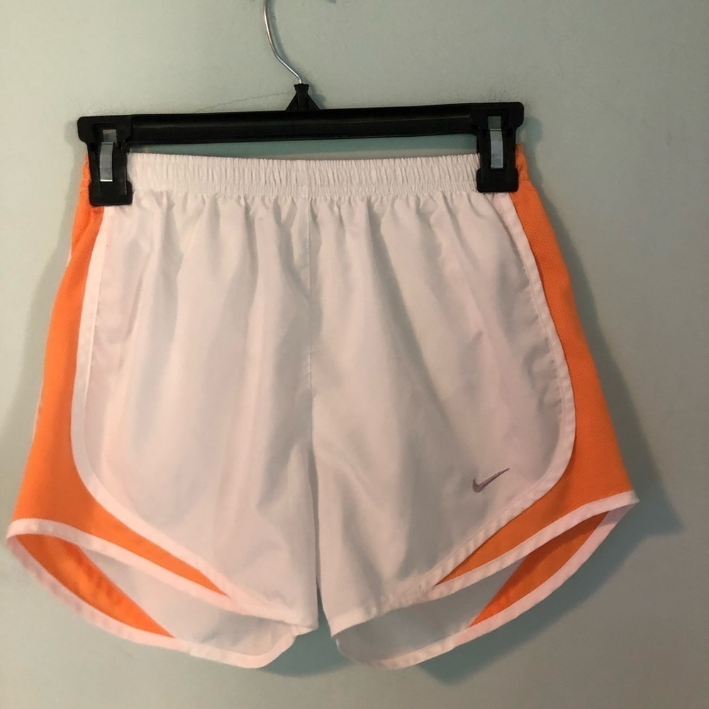 Nike Dri-Fit White & Orange Athletic Shorts Size XS